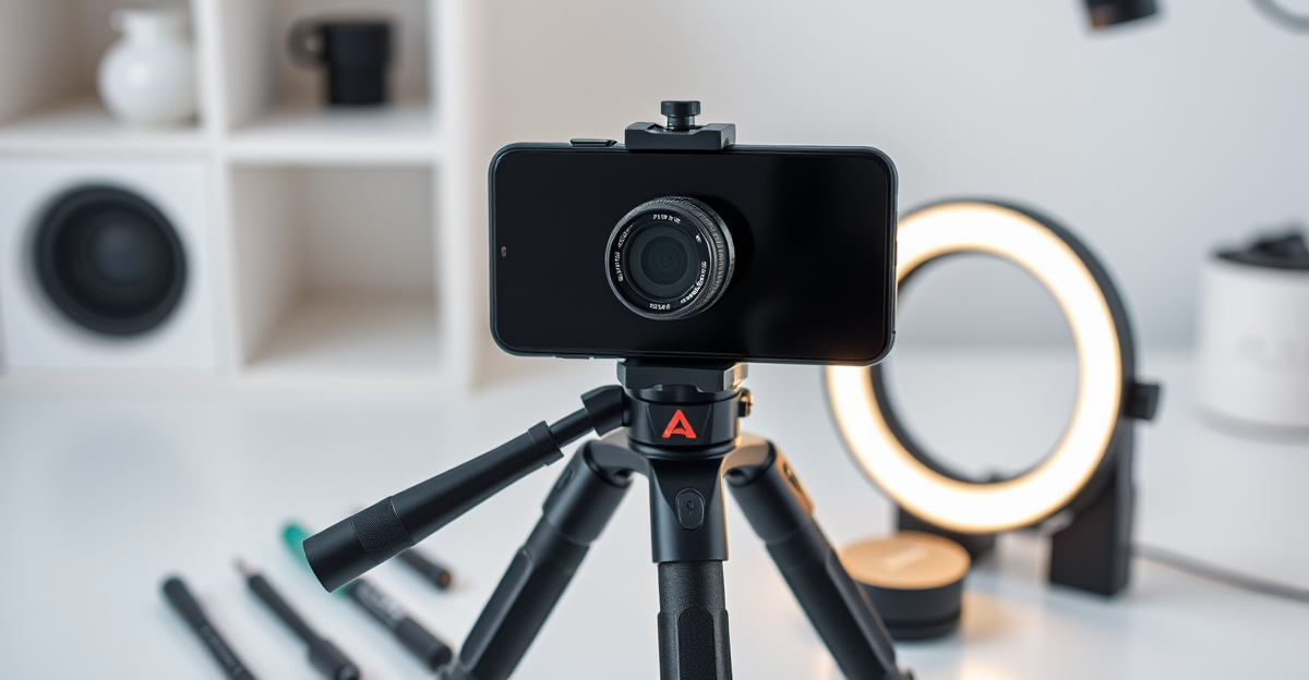 An artistic display of smartphone filmmaking tools